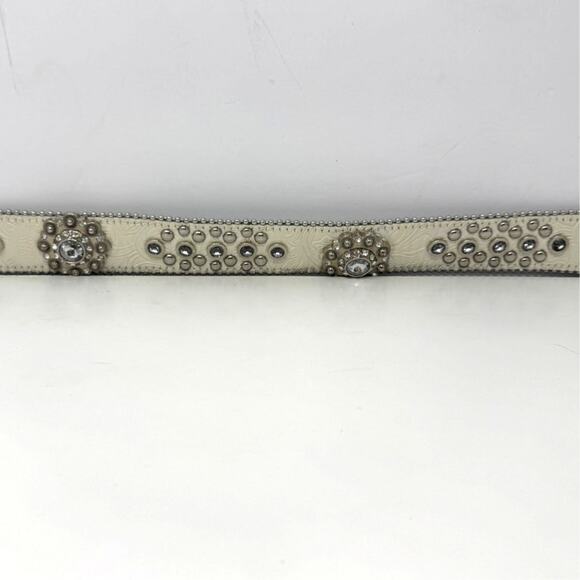 Blazin Roxx Rhinestone Western Belt Cream and Silver Size XL main image 5